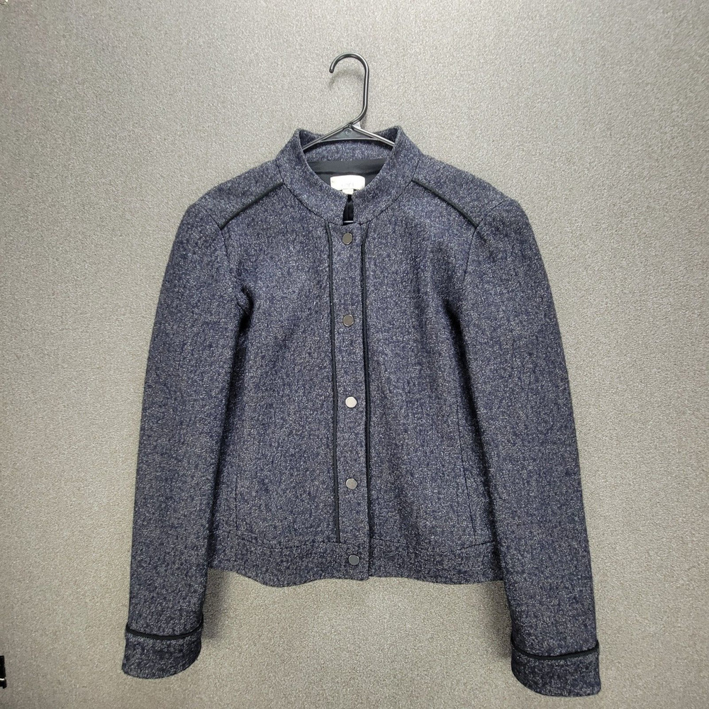 Loft Size 14 Grey Wool Blend Bomber Snap Jacket
